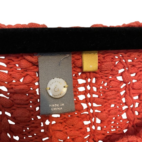 Anthropologie Knitted Knotted Women's Long Sleeve Pink Knitted Blouse Size M - Picture 4 of 11